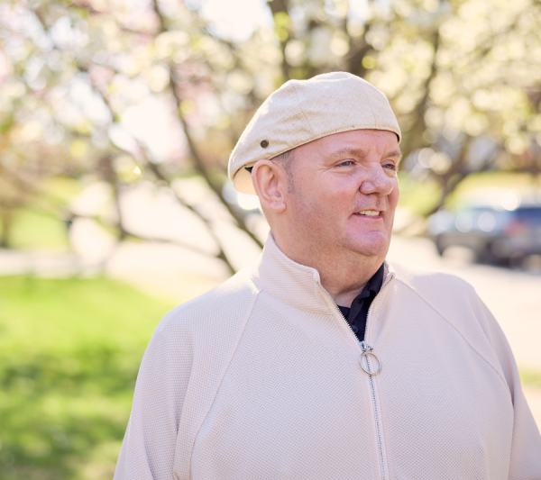 Nick on a scroll in his neighborhood