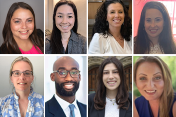 The TUH-Jeanes Campus and Fox Chase Cancer Center Performance Excellence team. Top row (from left to right): Kristen Smith; Kimberly Thomas; Mylinh Nguyen, MHA, Nafis Brown, MS; Colleen Pawlowski; Barrie Berger, MPH; Erin Paynter; and Viktoria Ivanovska Daniels.