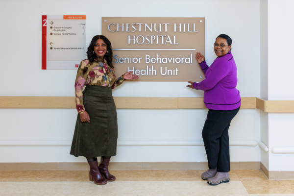 Behavioral Health Community Liaison Yvonne Williams (left) and the Senior Behavioral Health Unit’s Senior Nurse Manager Wendy Campbell (right).