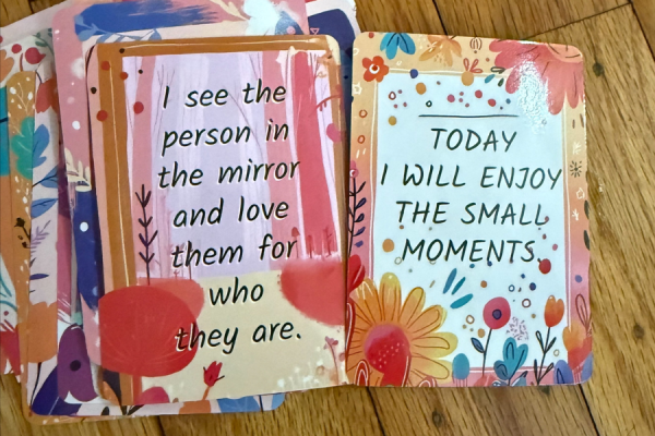 Affirmations included in the care packages.