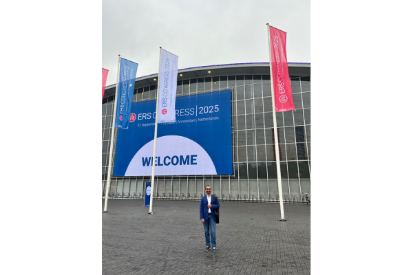 Dr. Rali at the 2025 European Respiratory Society (ERS) conference in Amsterdam.