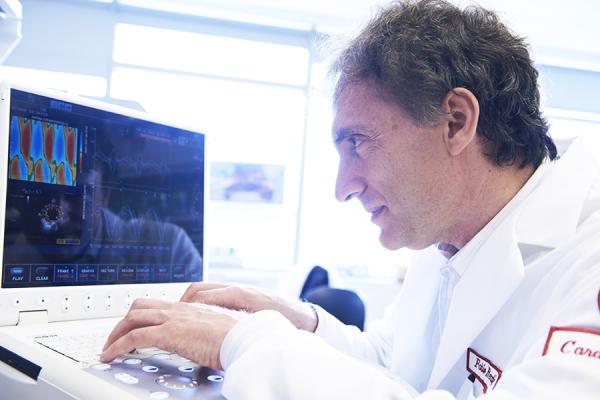 Cardiologist reviewing heart scan